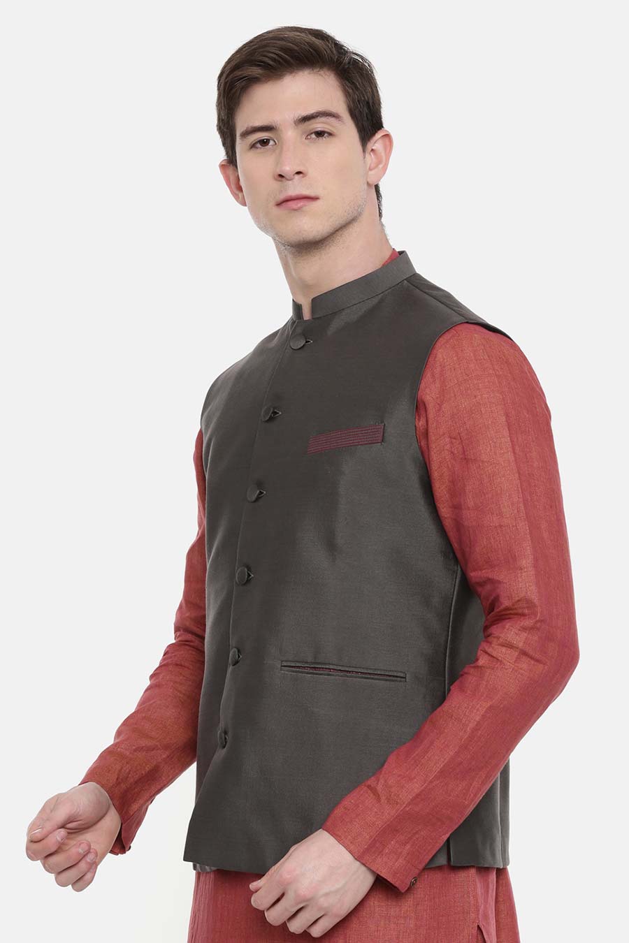 Charcoal Grey Classic Bandi Jacket