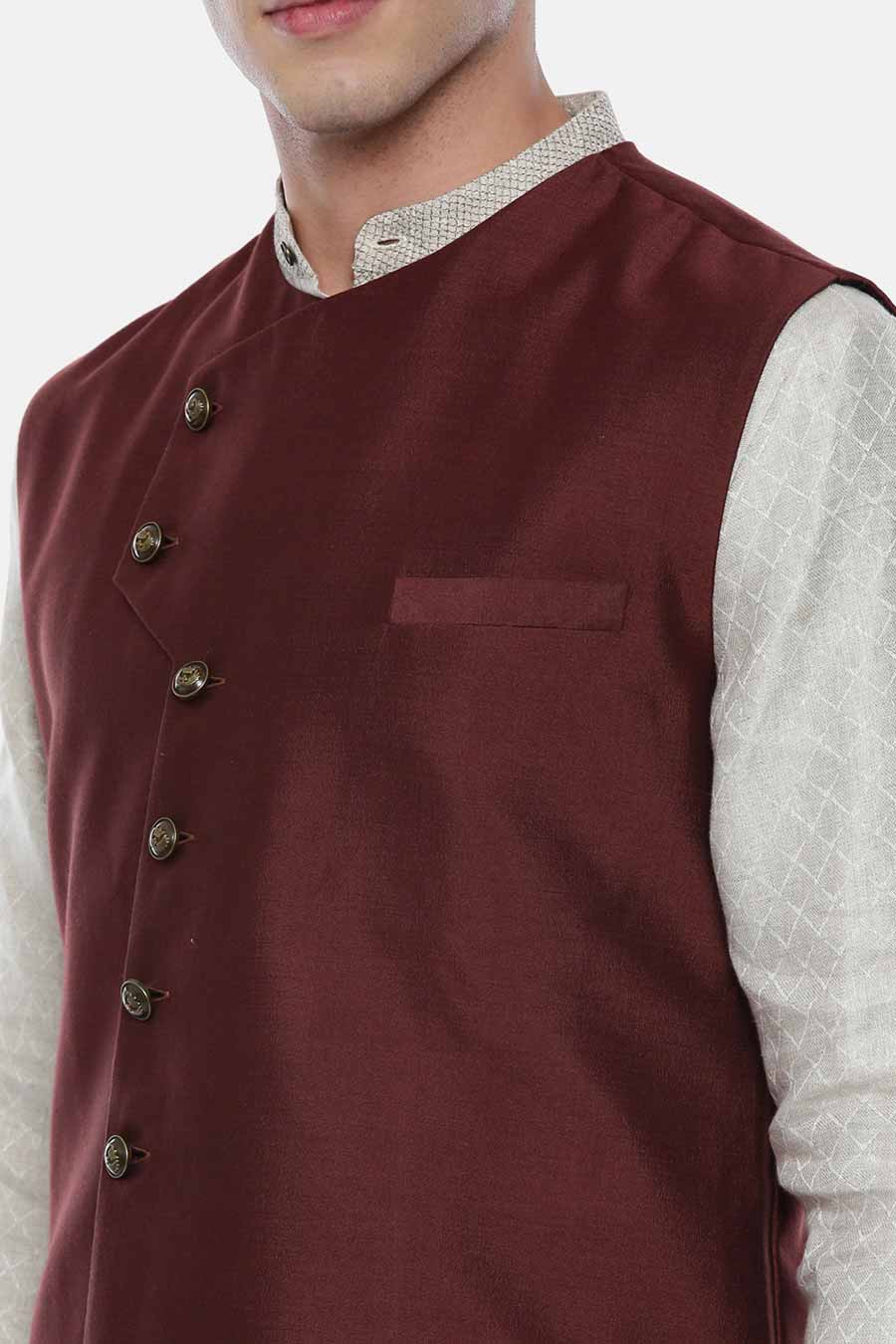 Brown Overlap Bandi Jacket