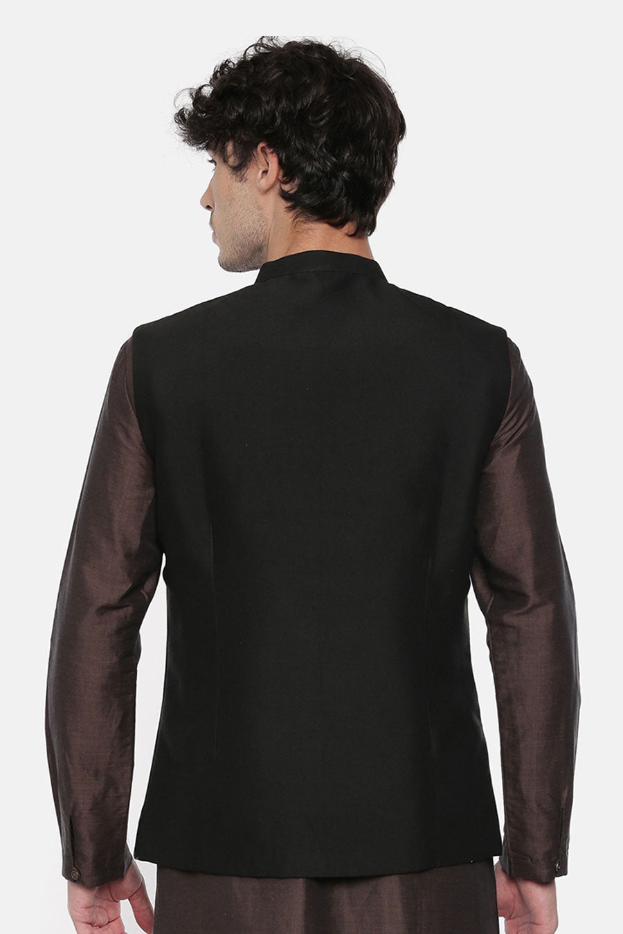 Black & Green Overlap Bandi Jacket