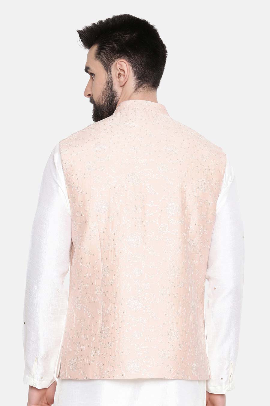 Pink Embroidered Bandi Jacket
