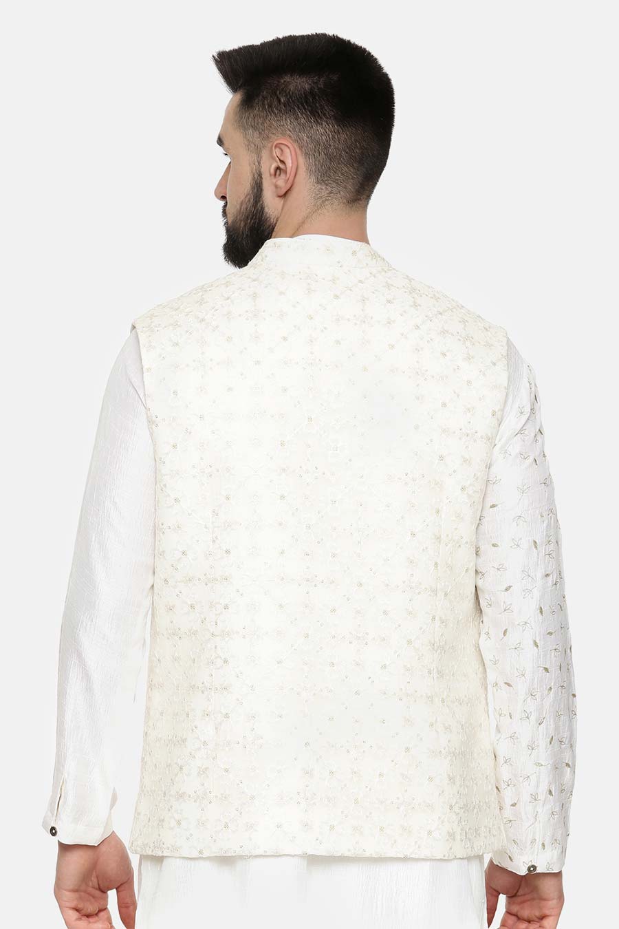 Ivory Embroidered Bandi Jacket