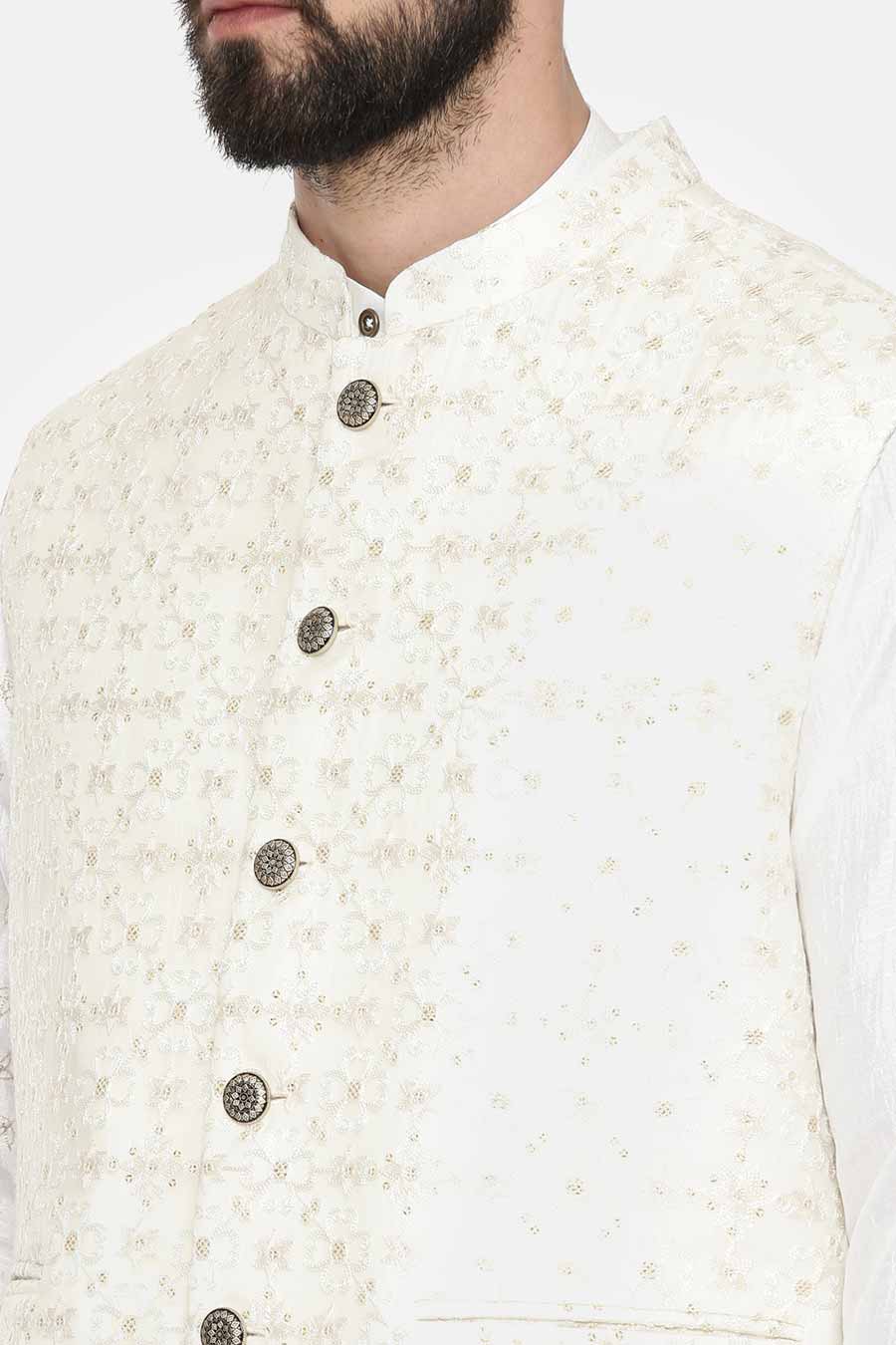 Ivory Embroidered Bandi Jacket