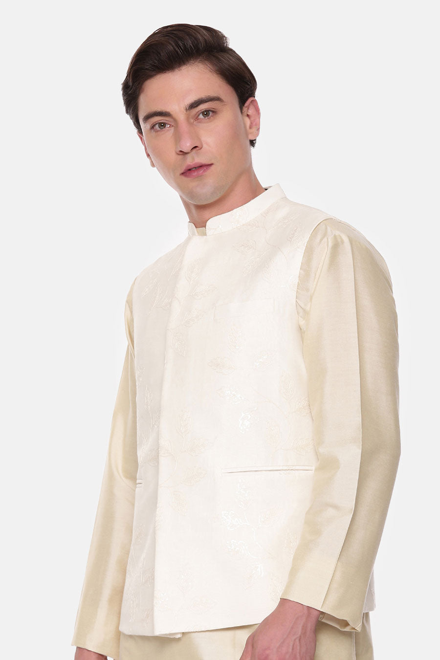 Ivory Embroidered Bandi Jacket