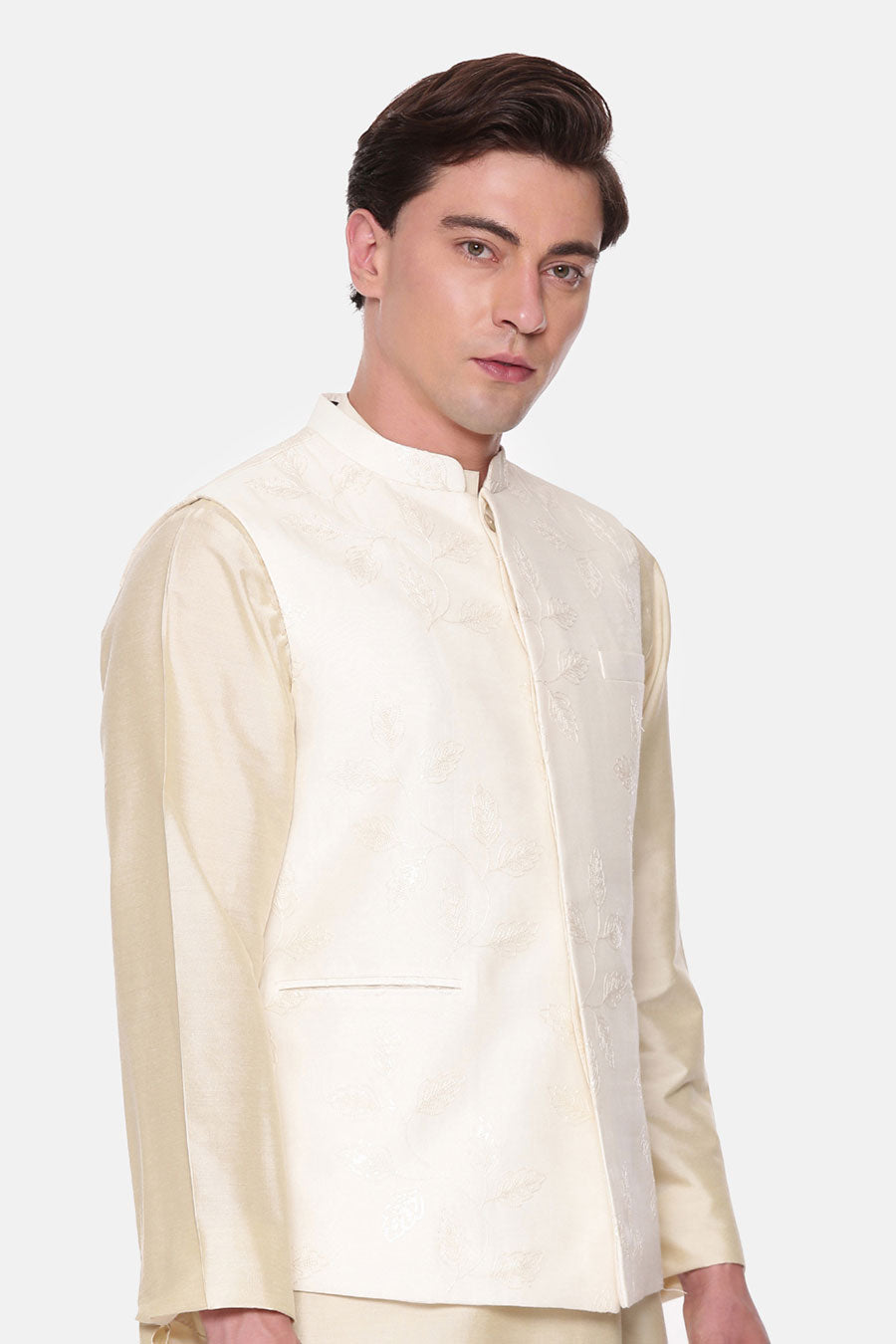 Ivory Embroidered Bandi Jacket