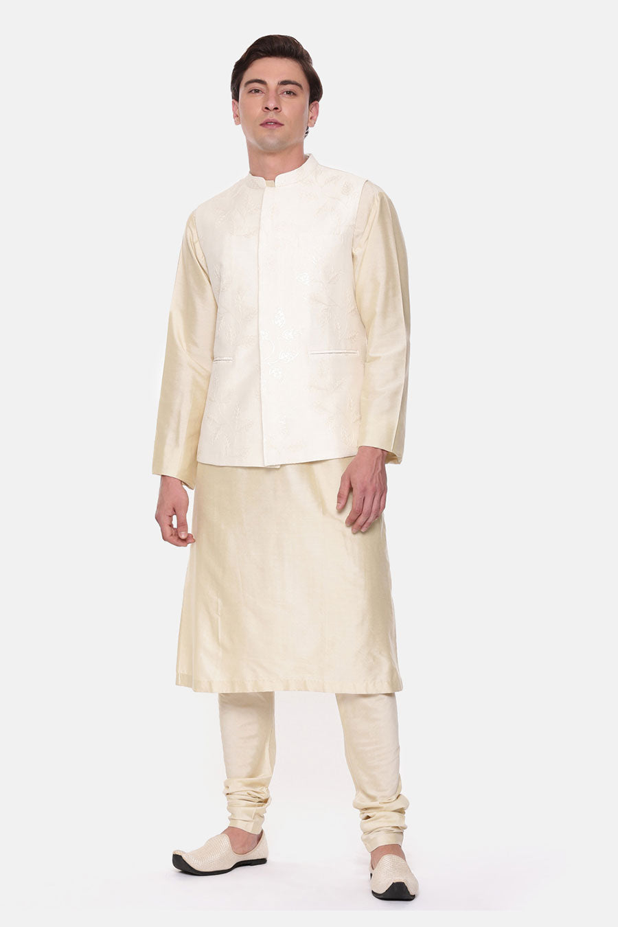 Ivory Embroidered Bandi Jacket