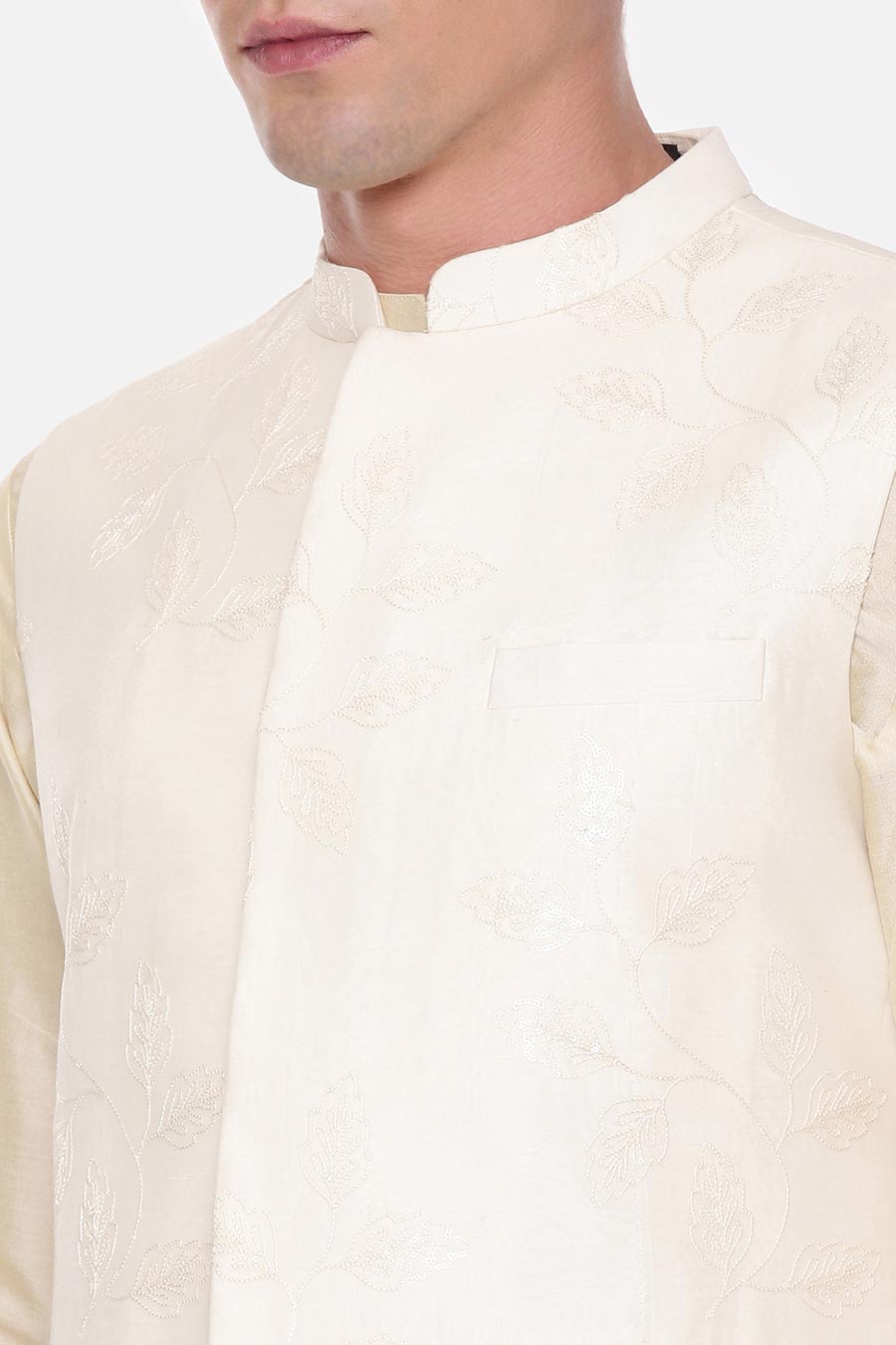 Ivory Embroidered Bandi Jacket