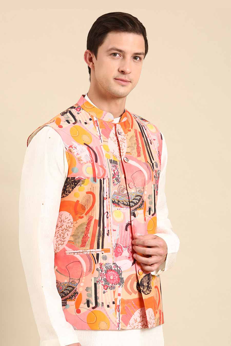 Multicolour Printed Bandi Jacket
