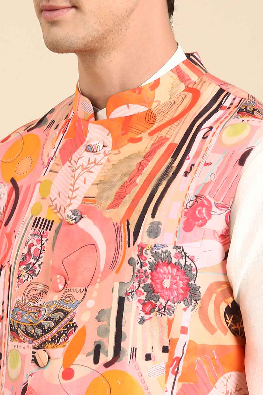 Multicolour Printed Bandi Jacket