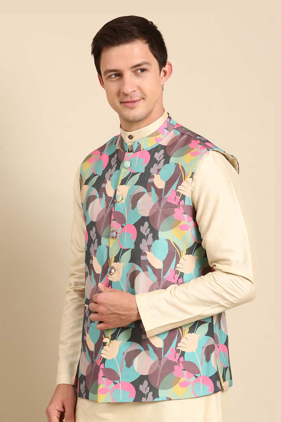 Multicolour Printed Bandi Jacket