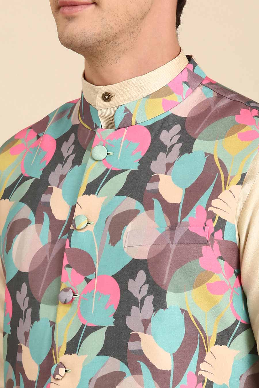 Multicolour Printed Bandi Jacket