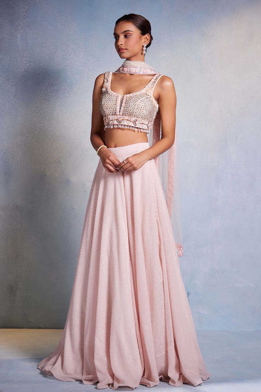 Blush Pink Nirvi Embroidered Lehenga Set