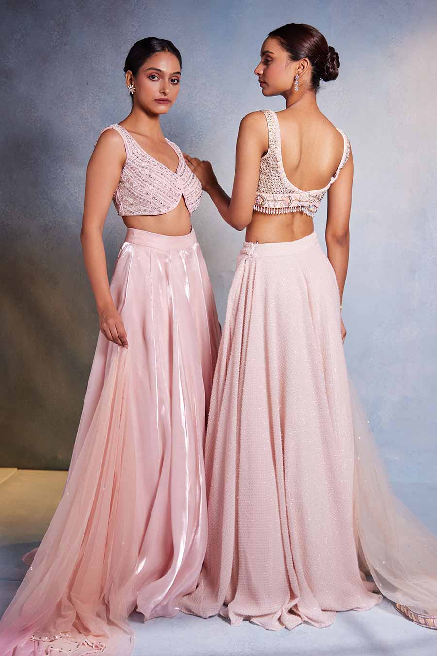Blush Pink Nirvi Embroidered Lehenga Set