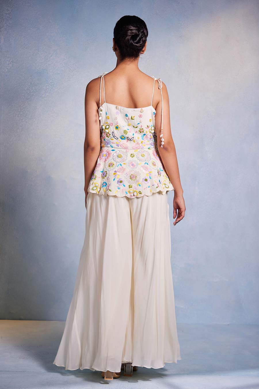 Off-White Shankha Embroidered Sharara Co-Ord Set