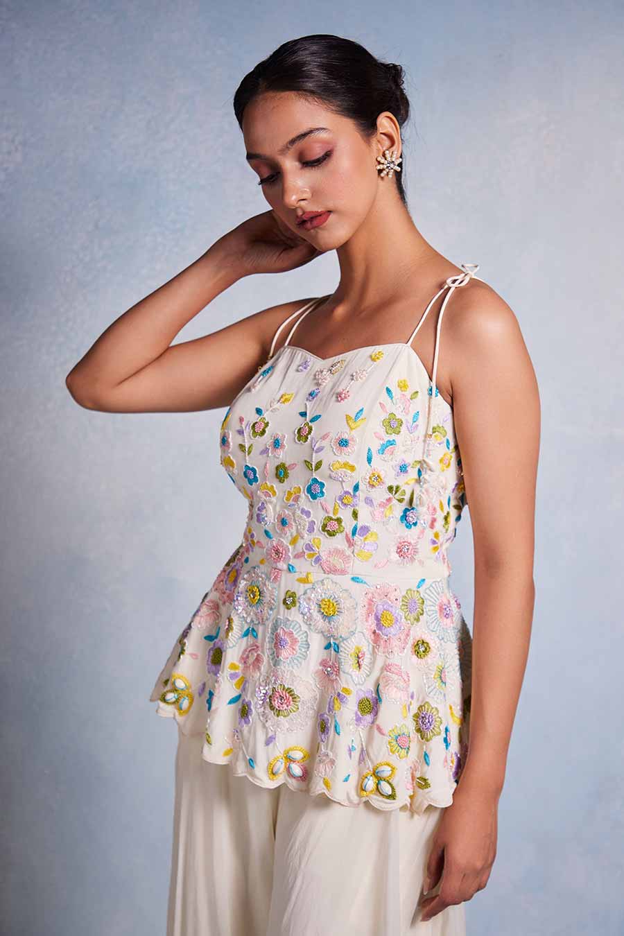 Off-White Shankha Embroidered Sharara Co-Ord Set