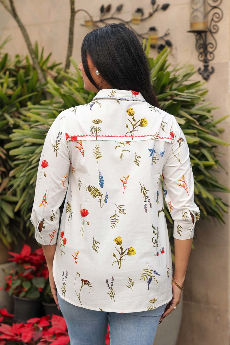 Hallie White Floral Printed Shirt