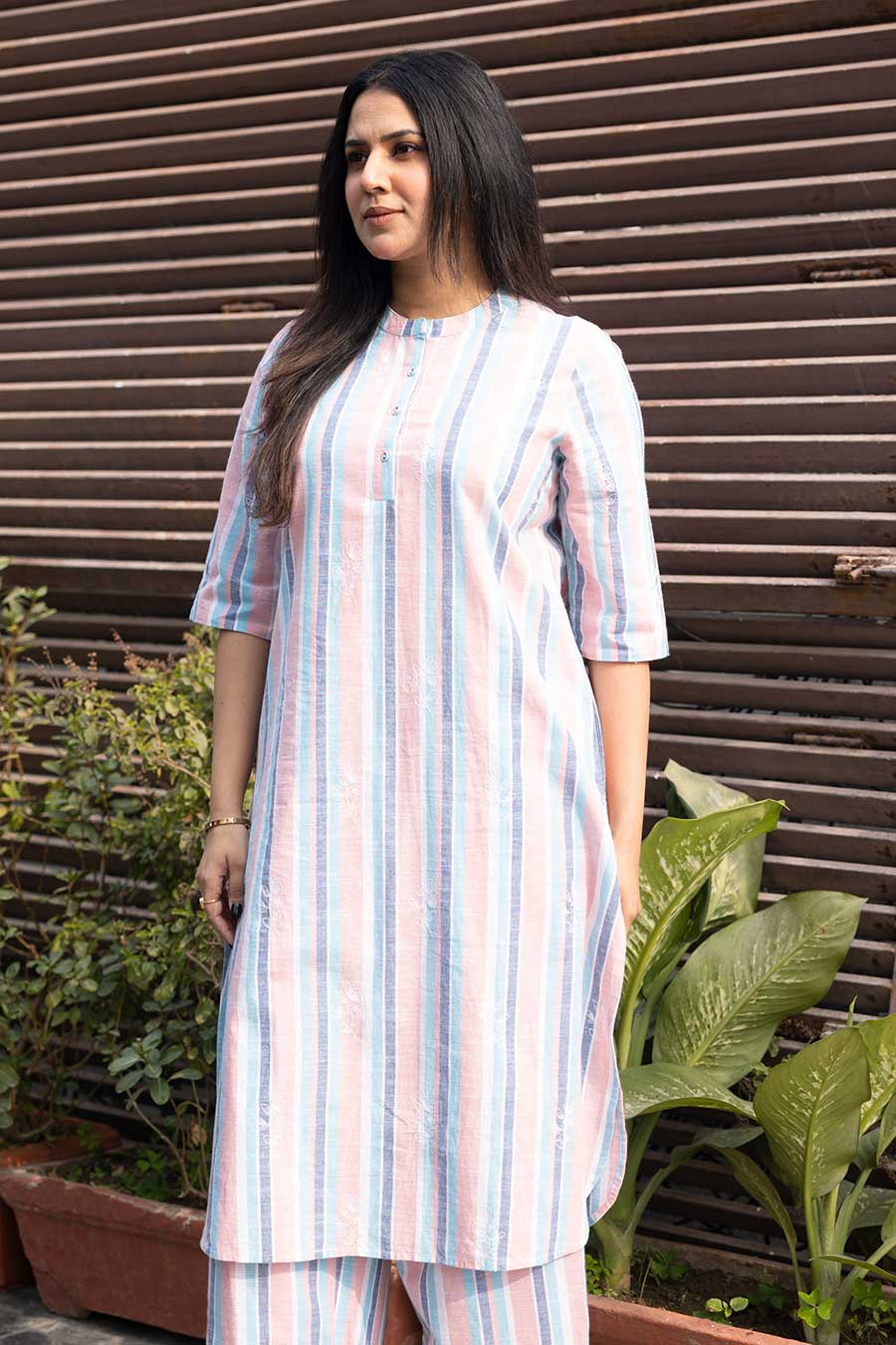Matilda Multicolour Stripe Embroidered Tunic