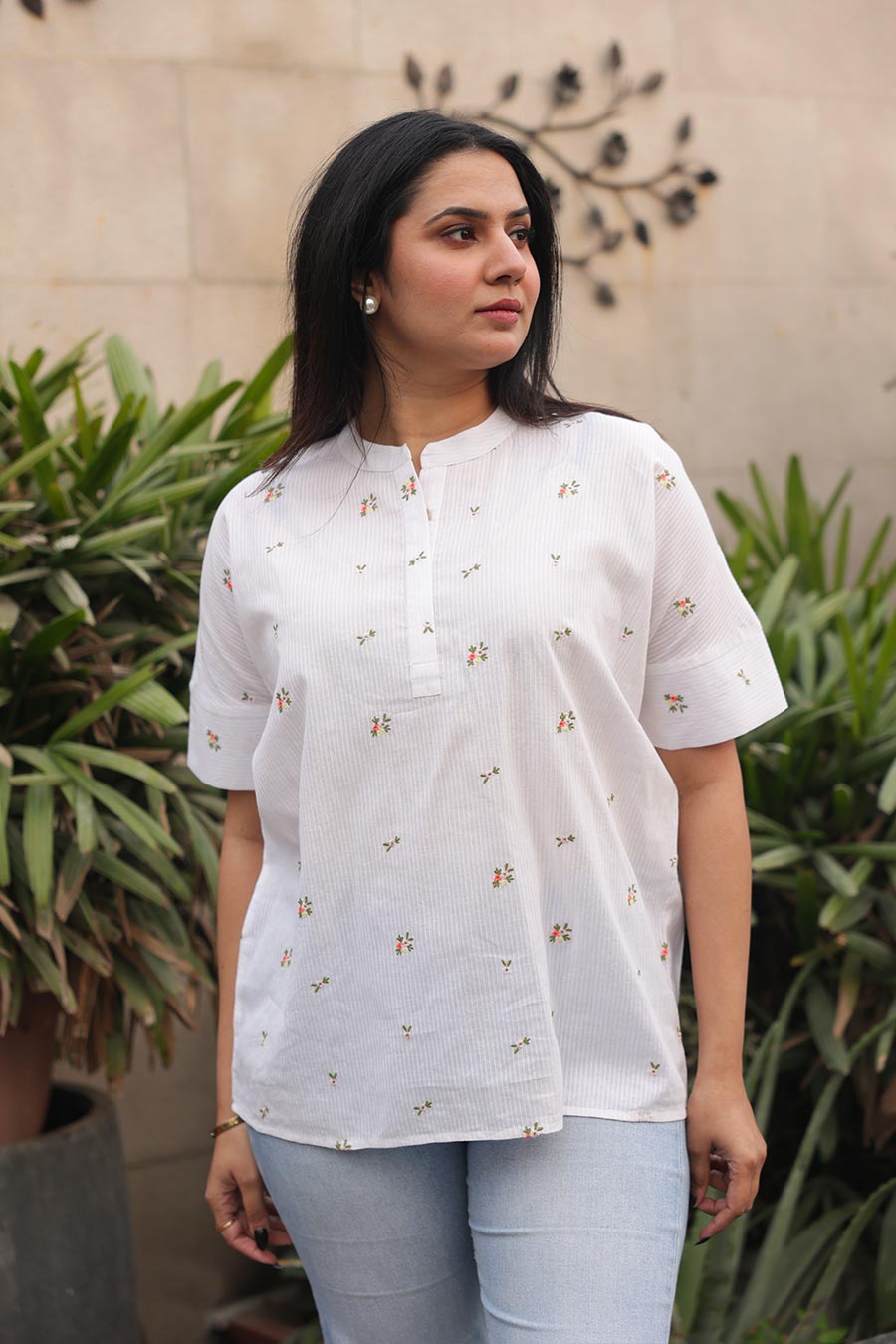 Sienna White Floral Embroidered Top