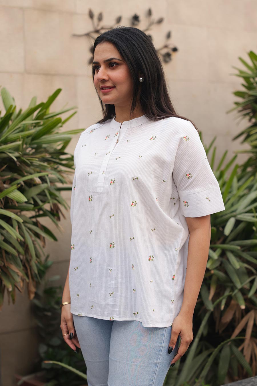Sienna White Floral Embroidered Top