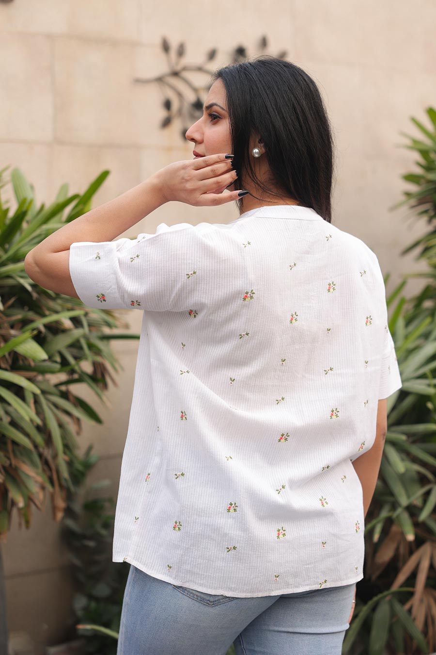 Sienna White Floral Embroidered Top