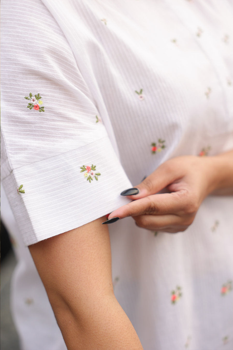 Sienna White Floral Embroidered Top