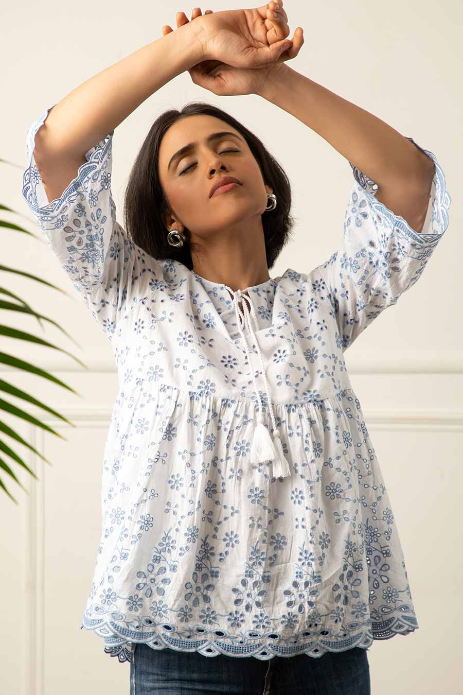 White Embroidered Top