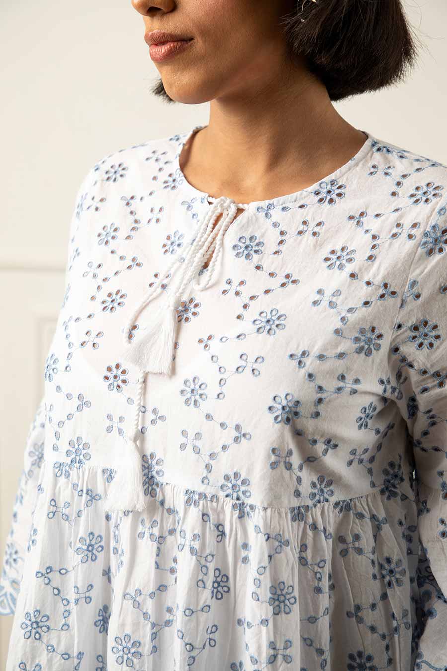 White Embroidered Top