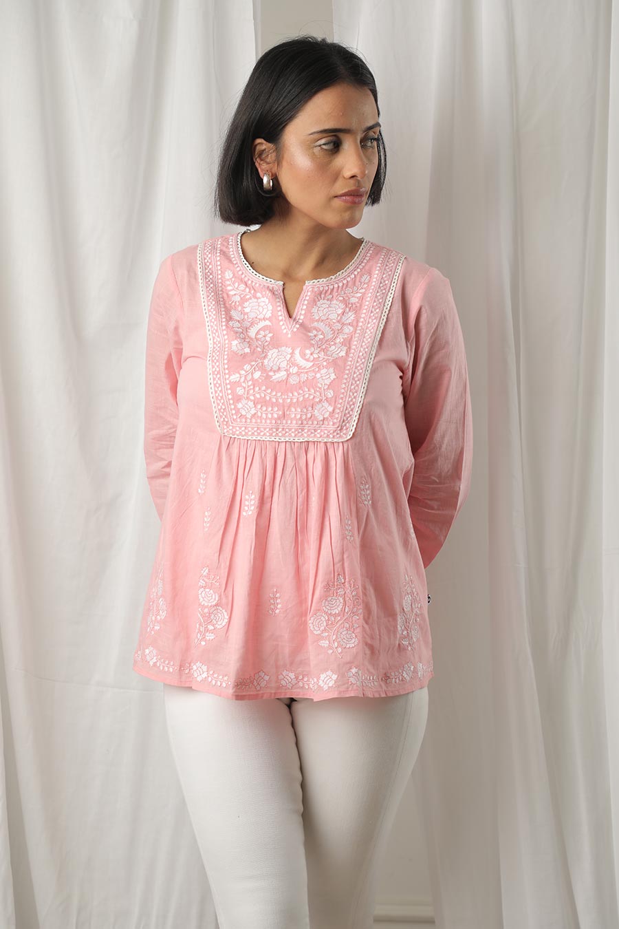 Pink Embroidered Top