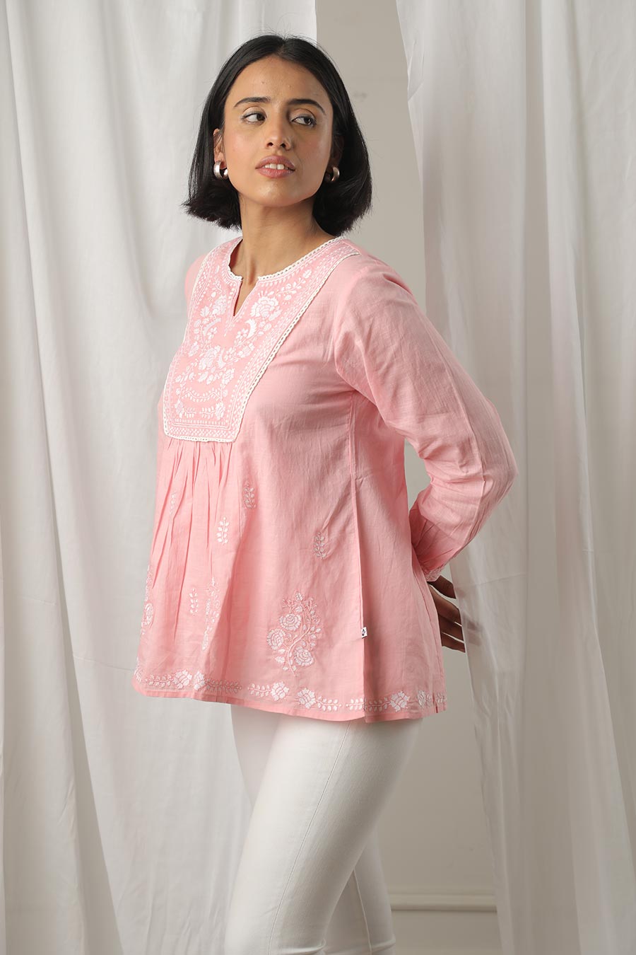 Pink Embroidered Top