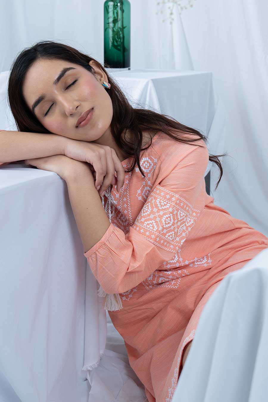 Orange Embroidered Dress