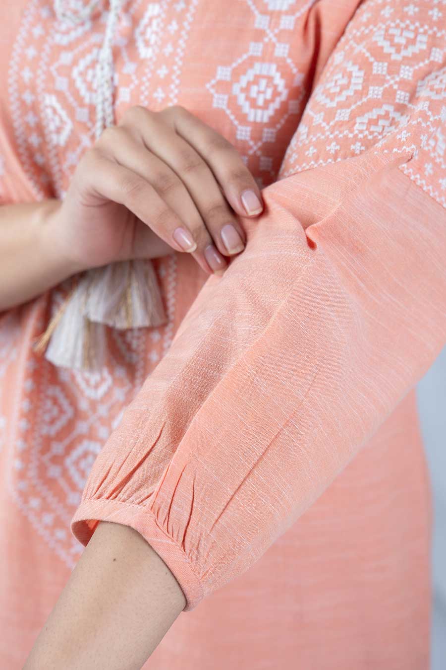 Orange Embroidered Dress