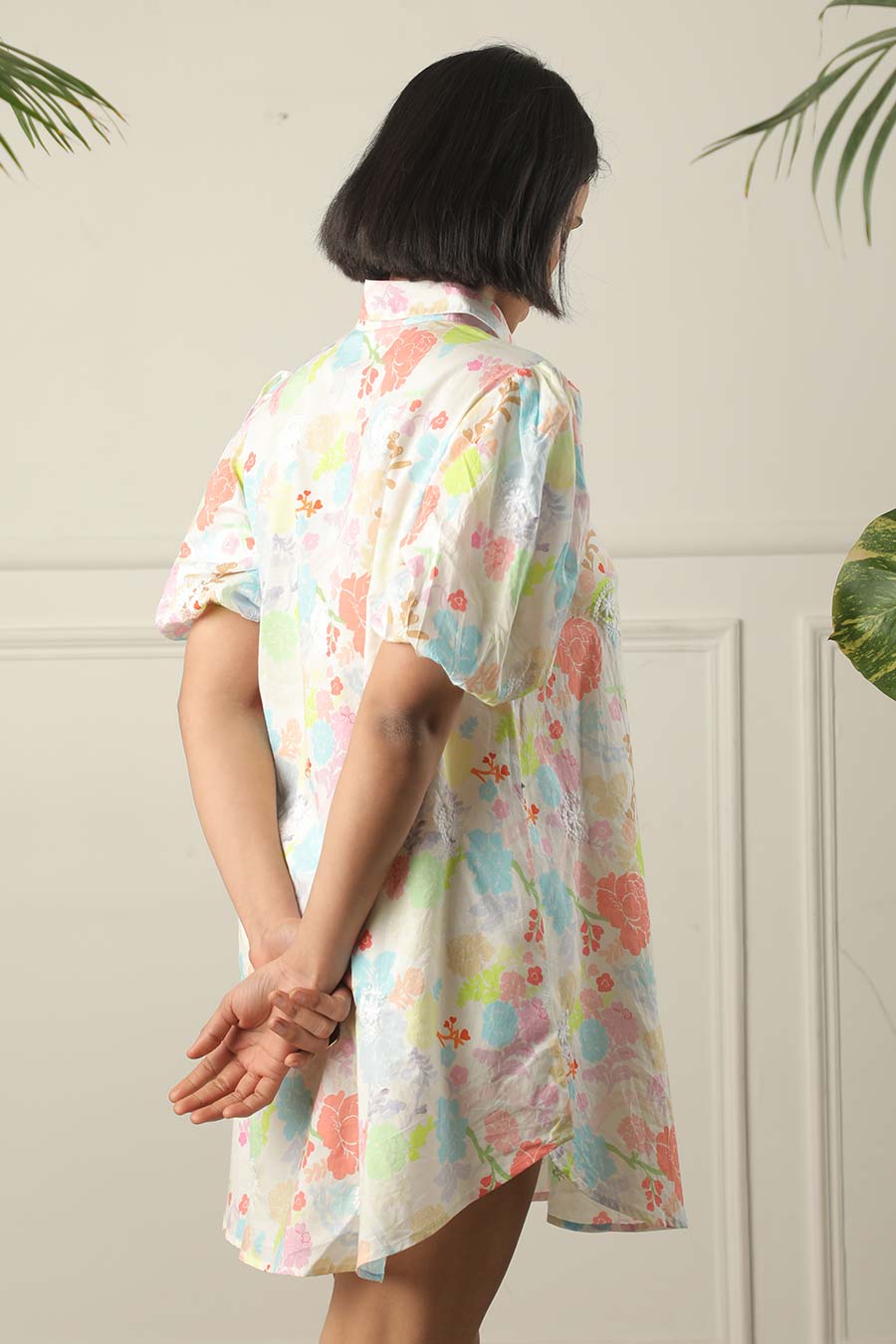 White Neon Printed Dress