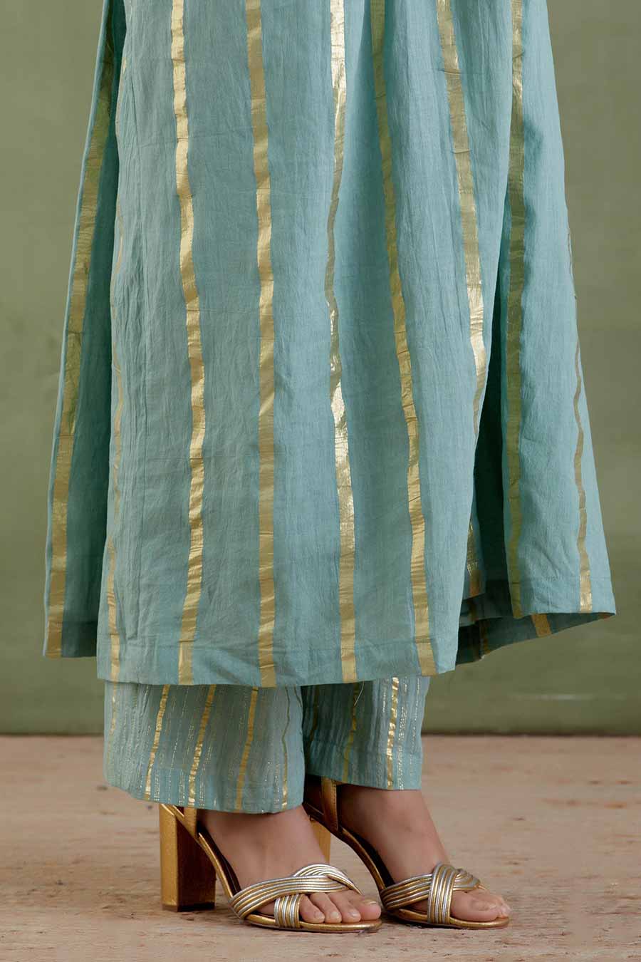 Padmini Blue Gathered Kurta Set