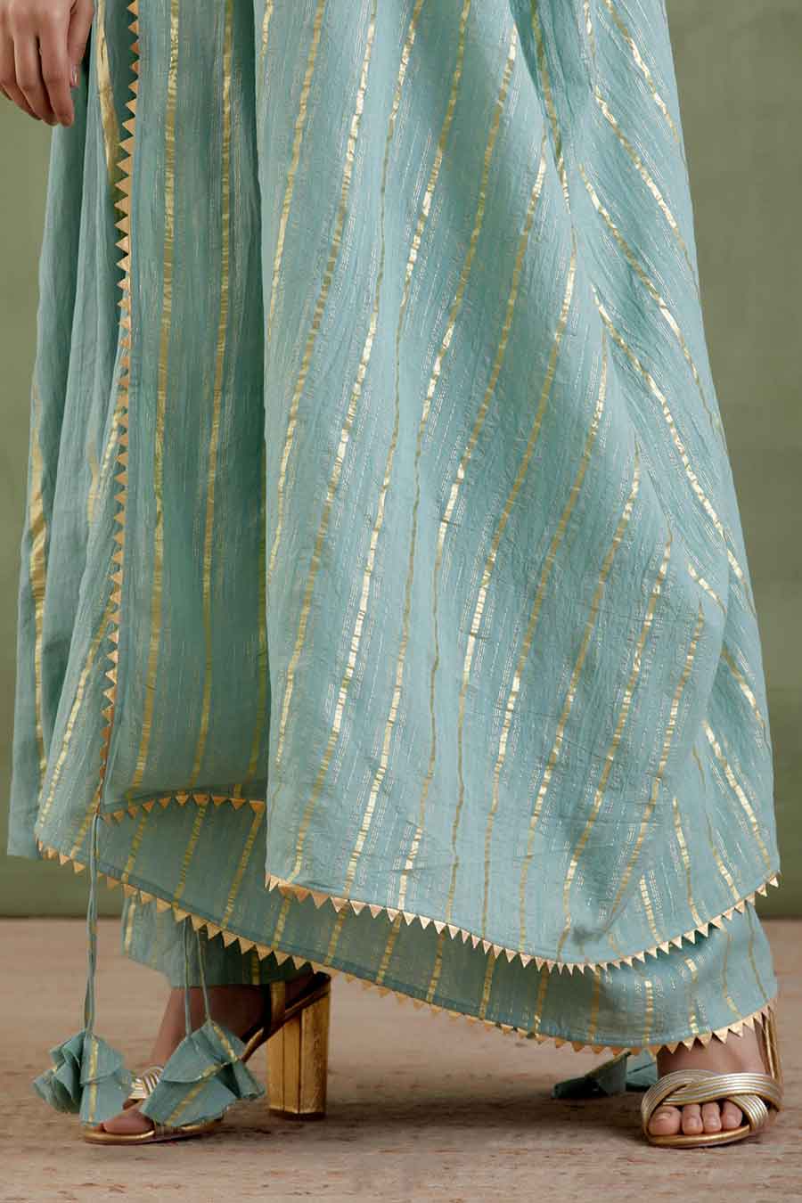 Padmini Blue Gathered Kurta Set