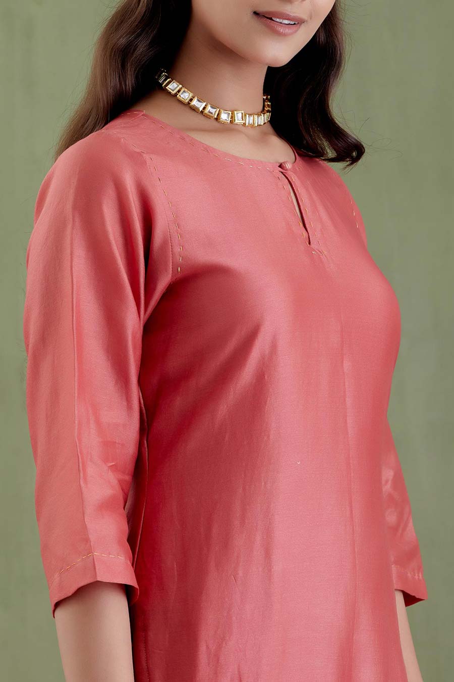 Durgavati Peach Kurta Set