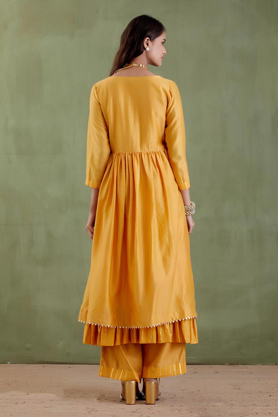 Padmavati Yellow Kurta with Jacket Set