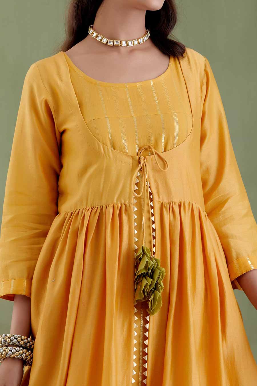 Padmavati Yellow Kurta with Jacket Set