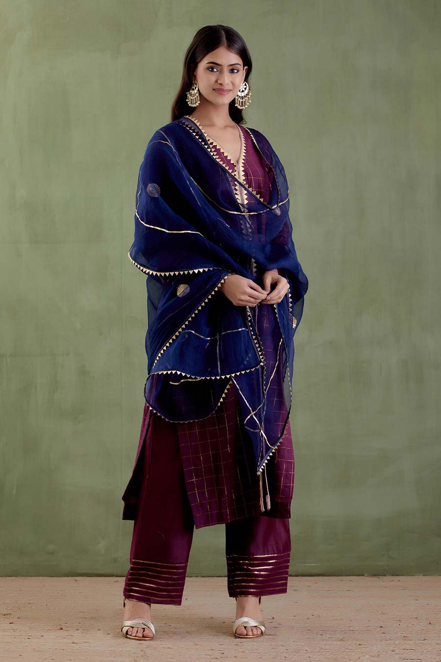 Sita Devi Wine Kurta Set