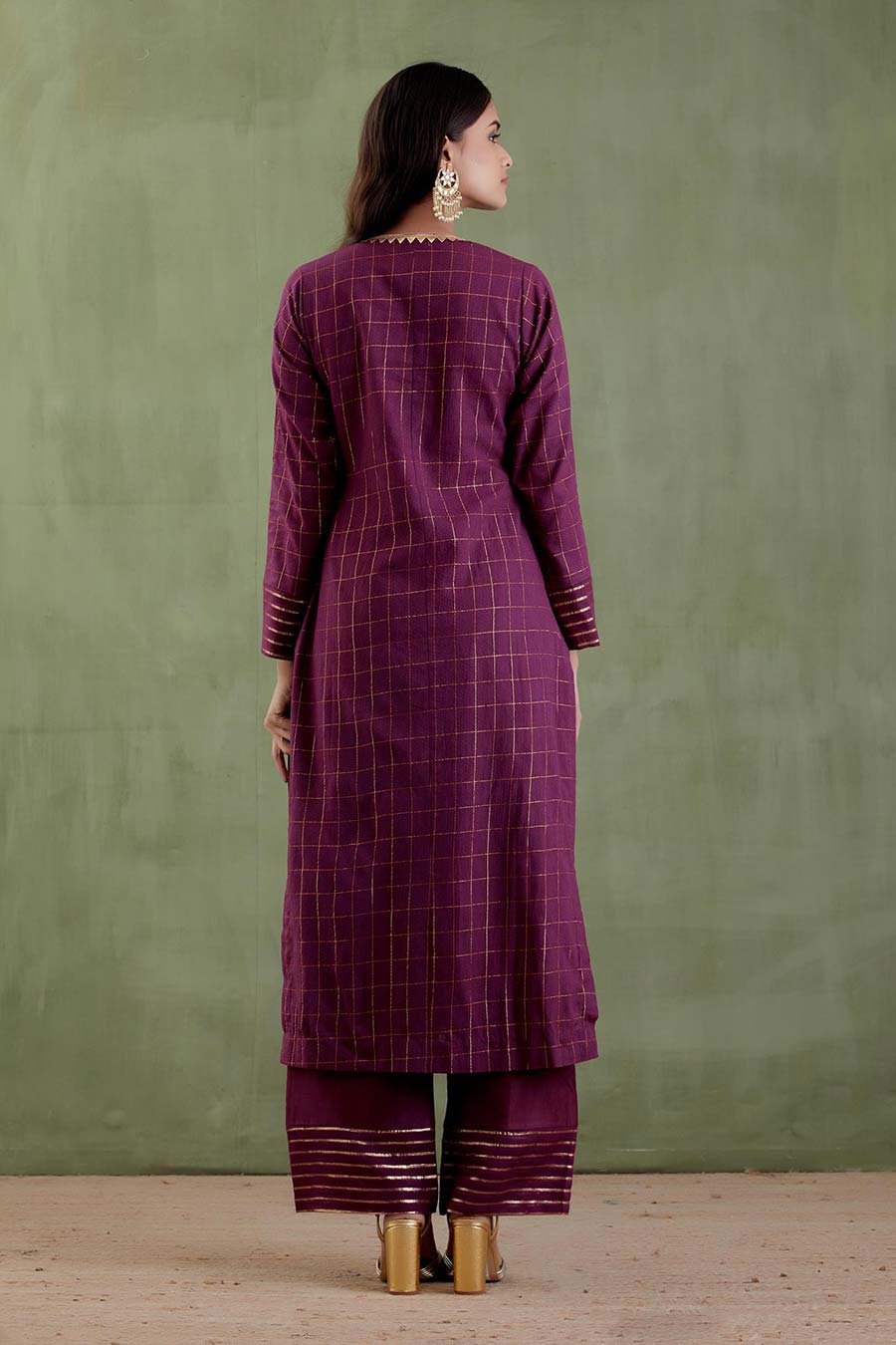 Sita Devi Wine Kurta Set