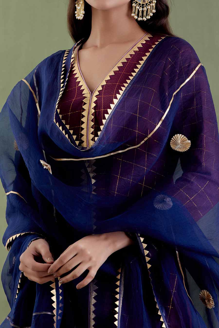 Sita Devi Wine Kurta Set