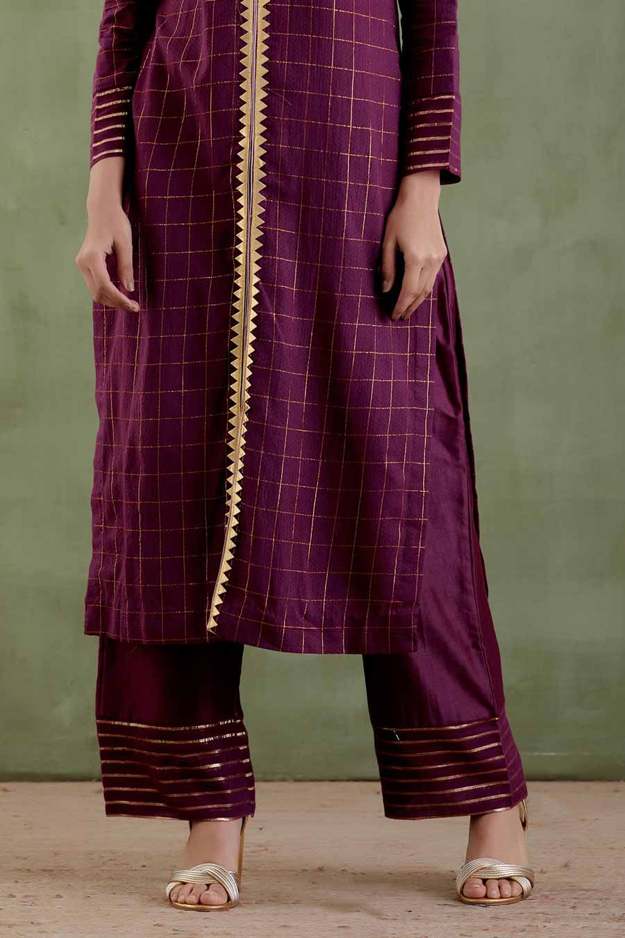 Sita Devi Wine Kurta Set