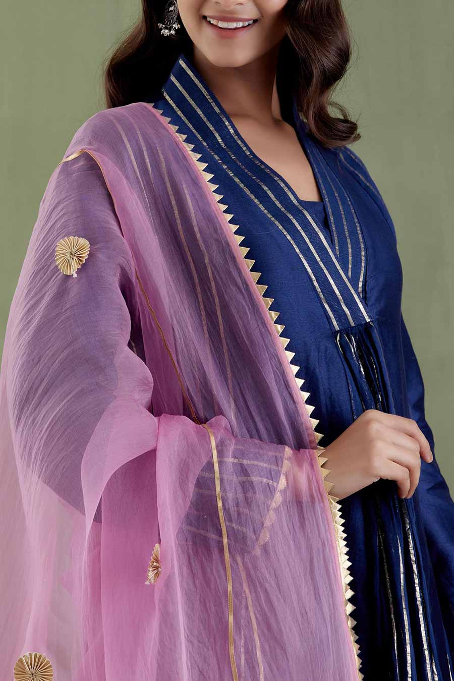 Jodhabai Blue Kurta & Dupatta Set