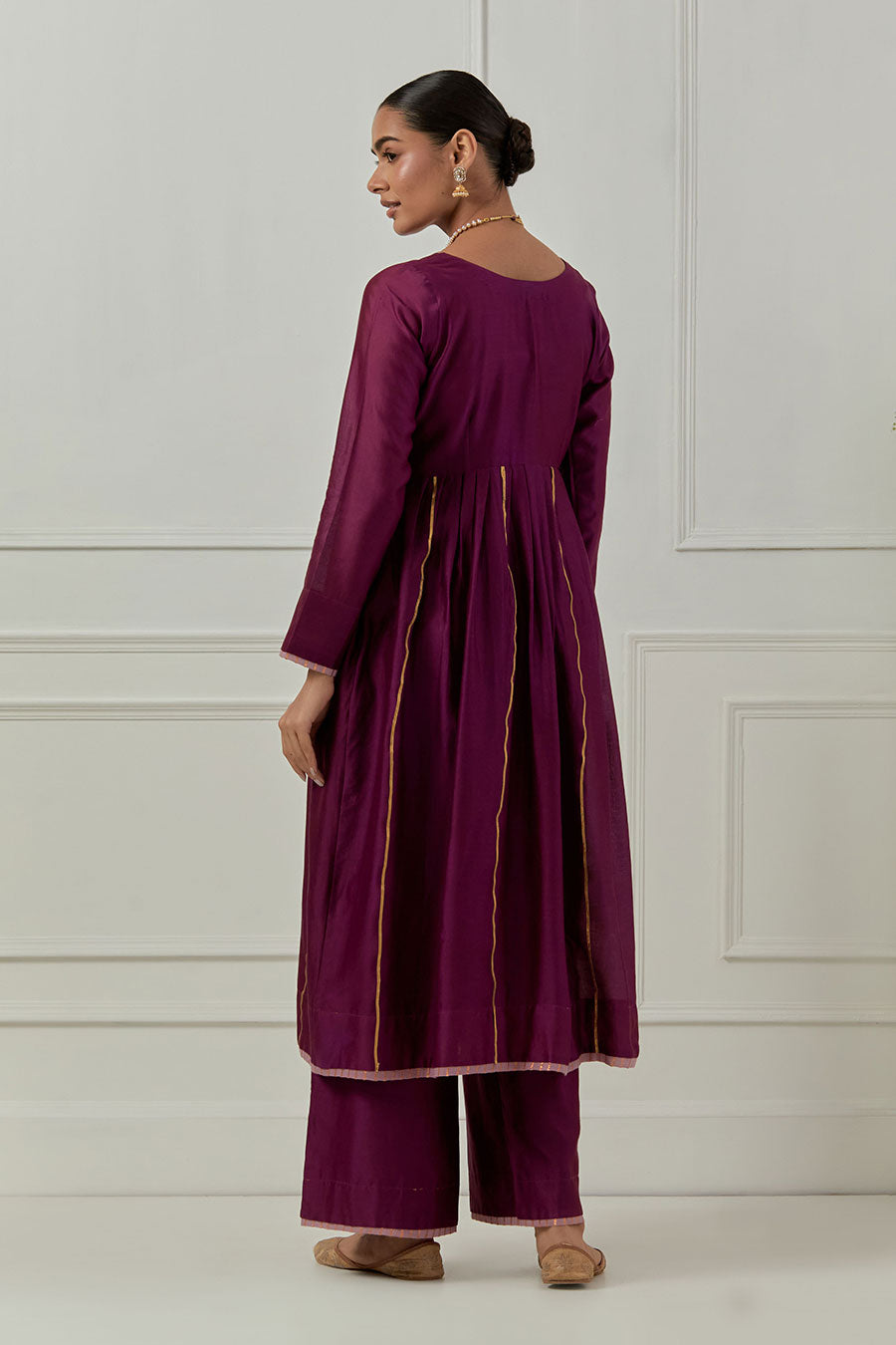 Hansa Bai Aubergine Embelished Kurta Set