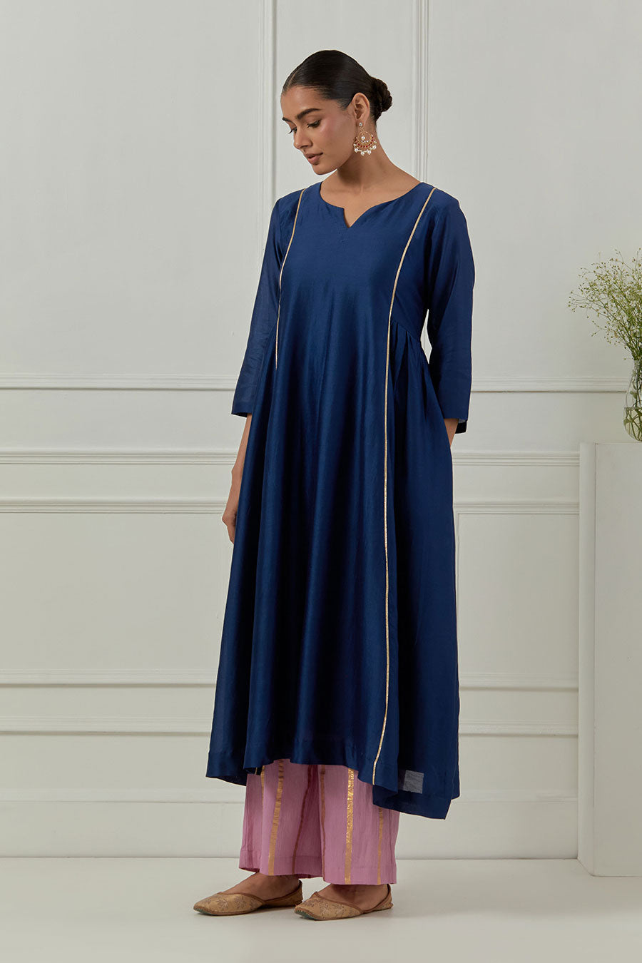 Avantibai Kurta Blue Chanderi Kurta Set