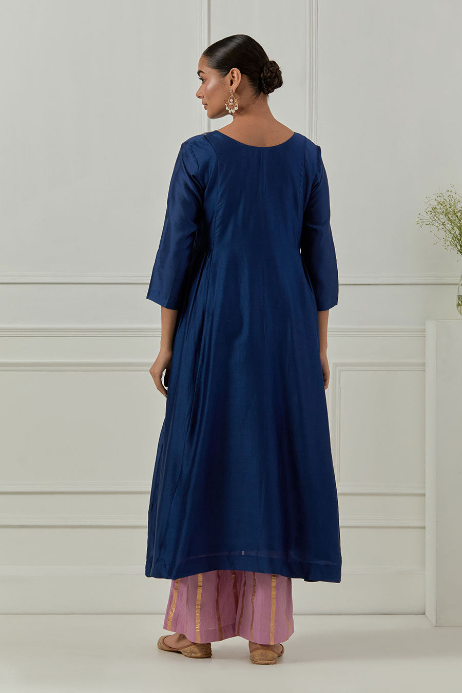 Avantibai Kurta Blue Chanderi Kurta Set
