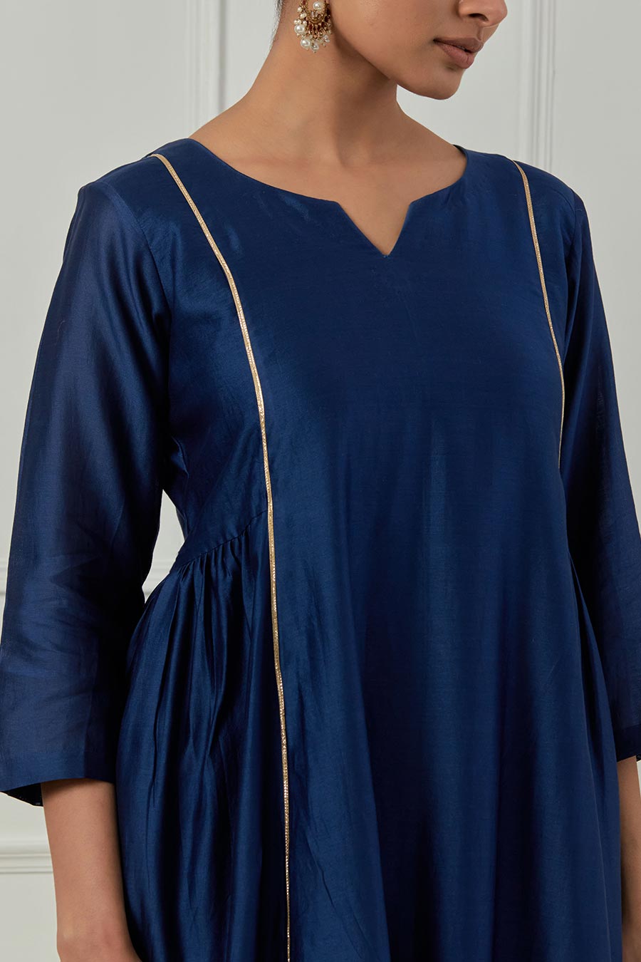 Avantibai Kurta Blue Chanderi Kurta Set