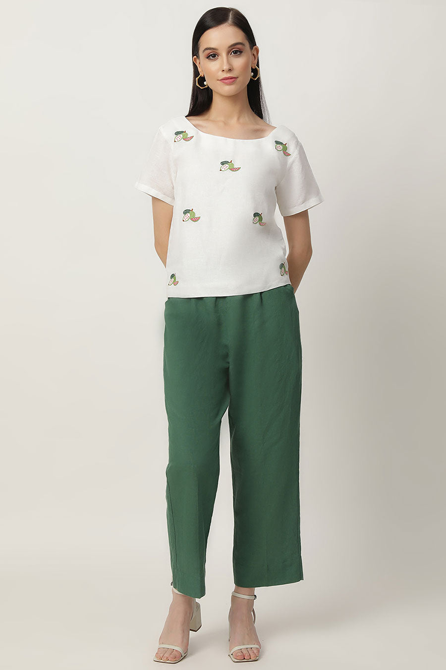 Fannie Green Straight Fit Pants