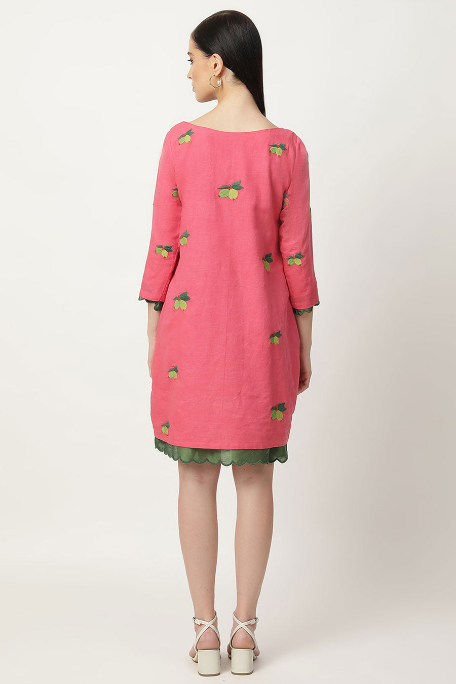 Candy Pink Embroidered Dress