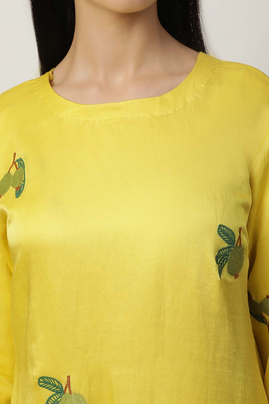Leslie Yellow Embroidered Kurta Set