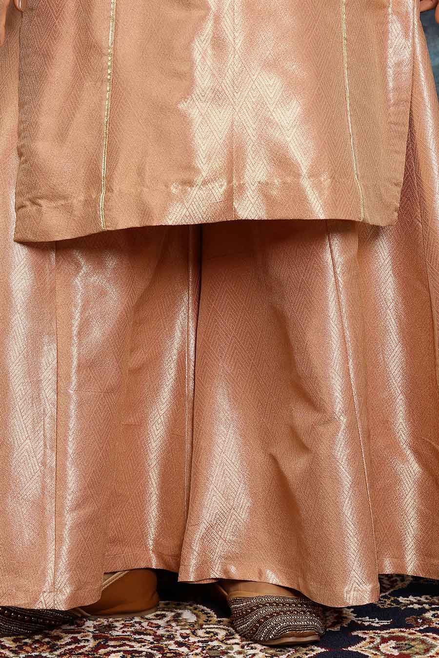 Light Pink Banarasi Silk Kurta Set