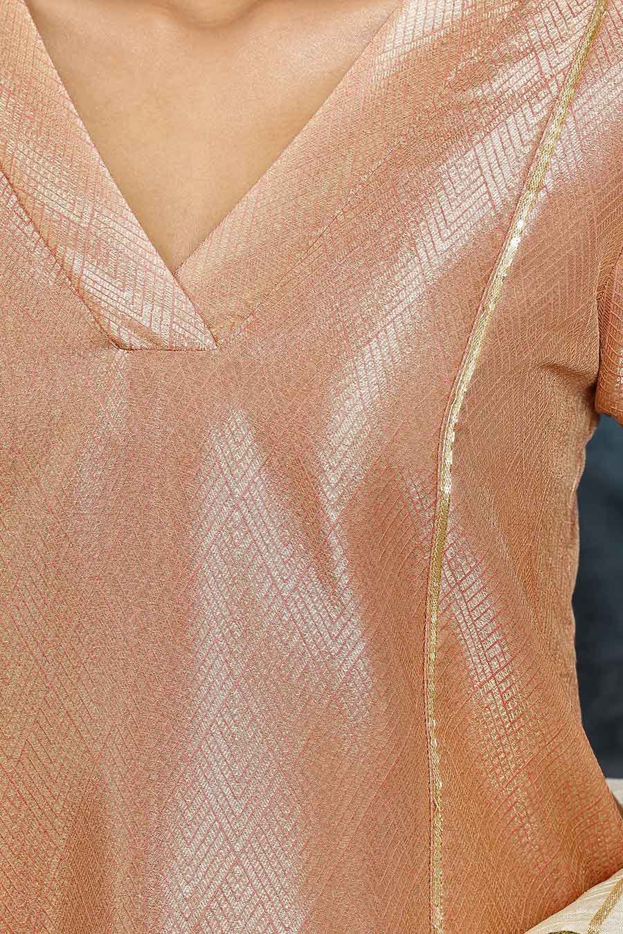 Light Pink Banarasi Silk Kurta Set